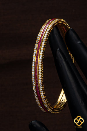 Zircon and Ruby Bangles