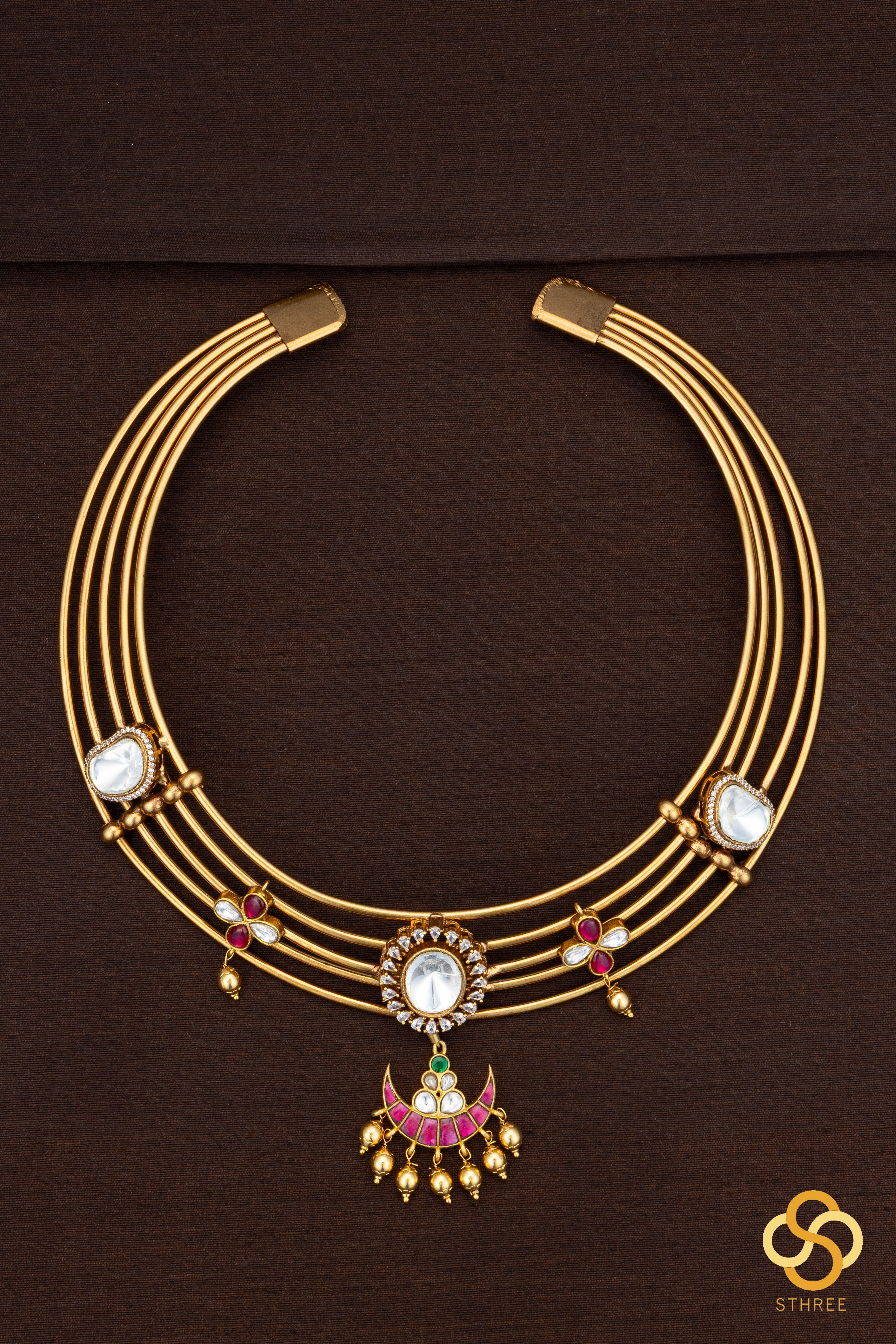Hasli set - Kundan with chandbali pendent