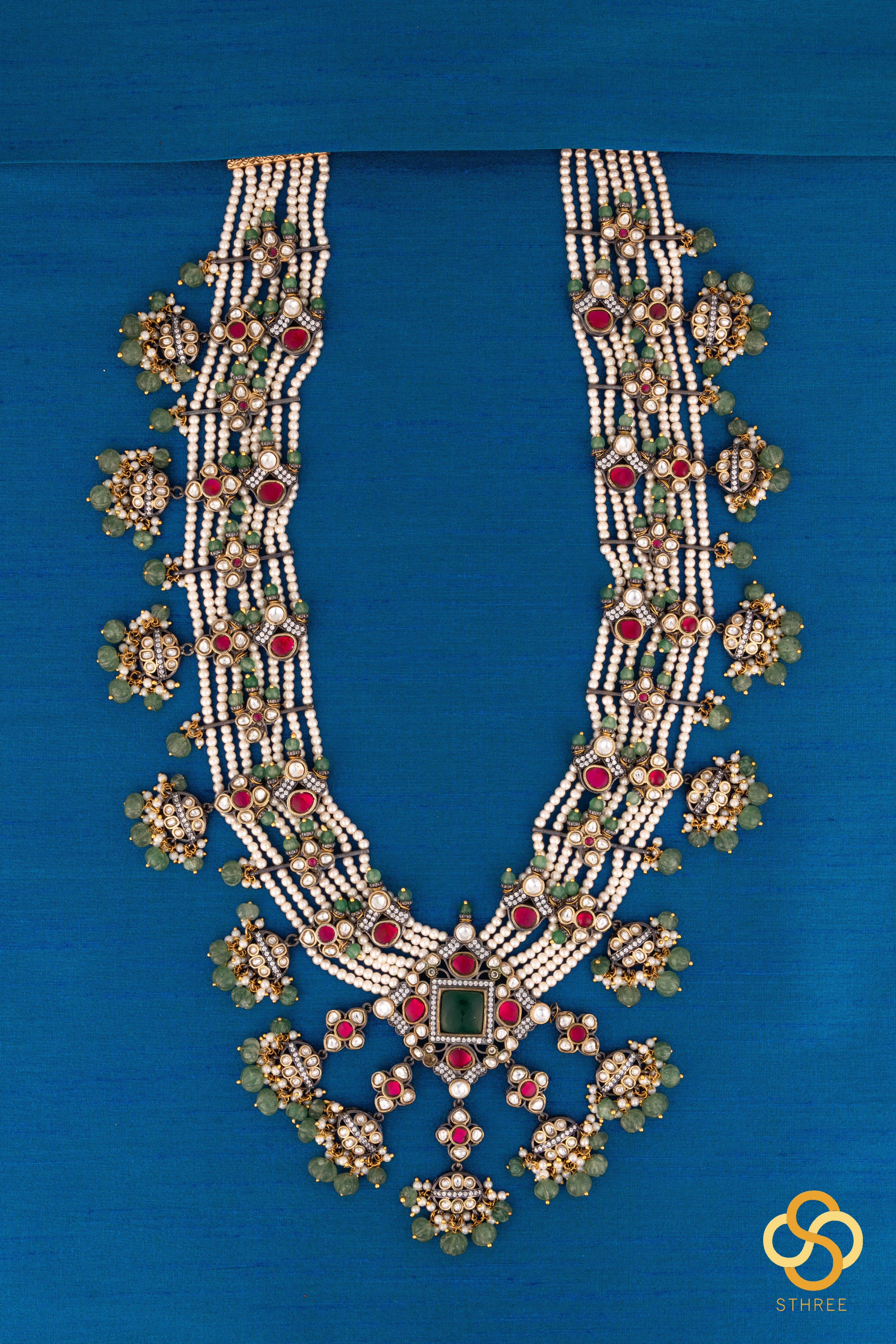 Rani Haram - Emerald green and Pearls