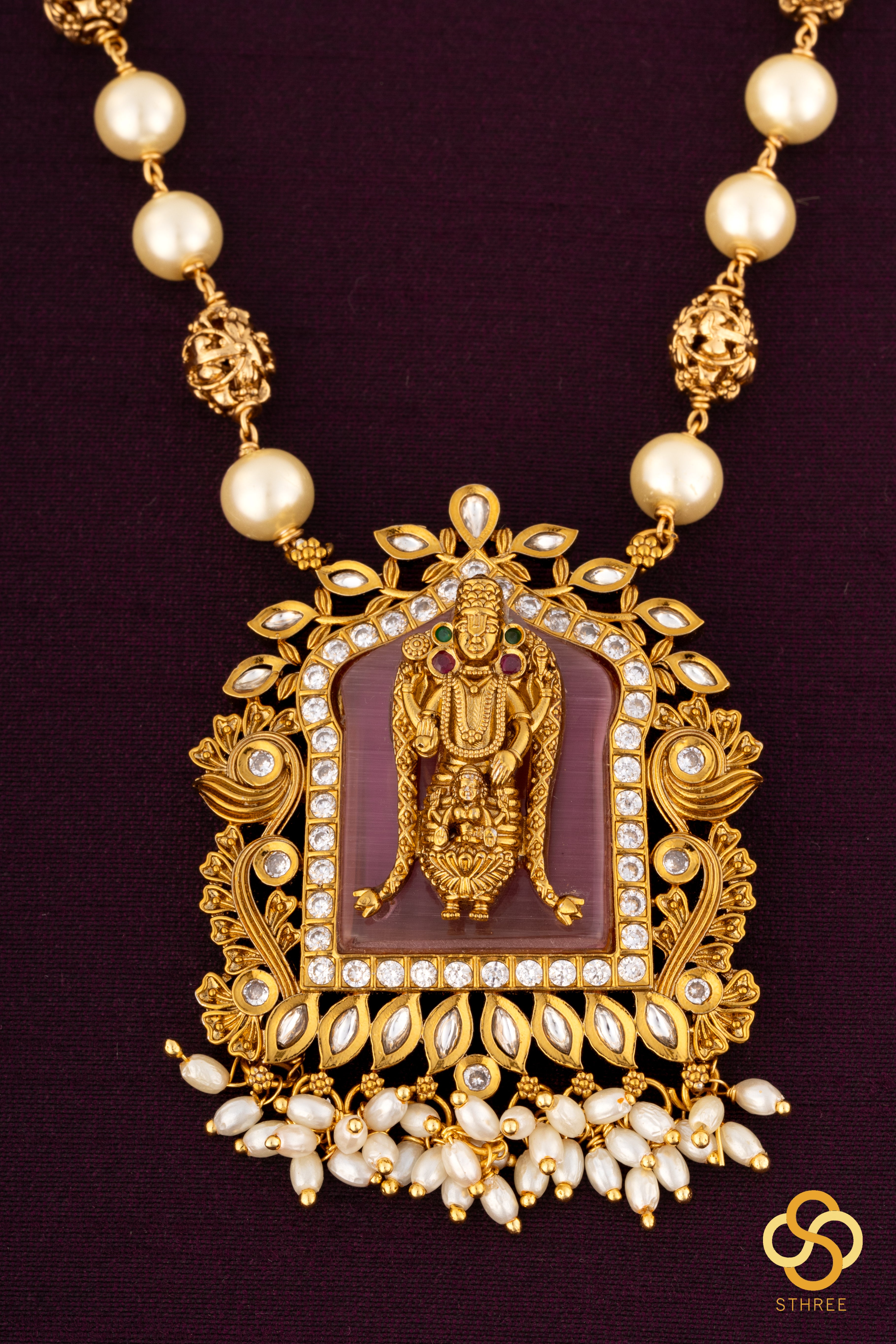 Balaji Pendant Neckpiece - Pink