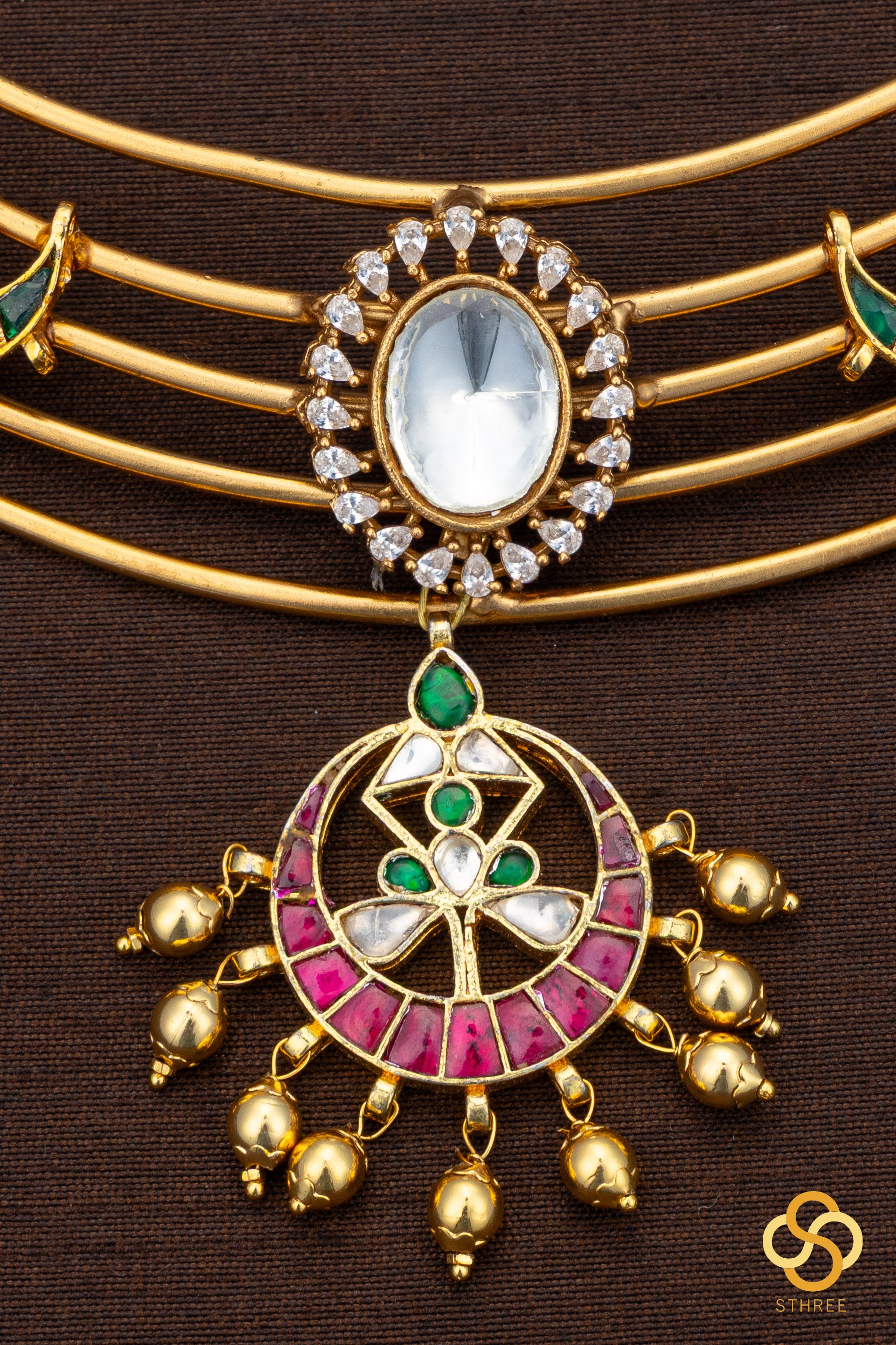 Hasli set - Kundan and chandbali mogappu