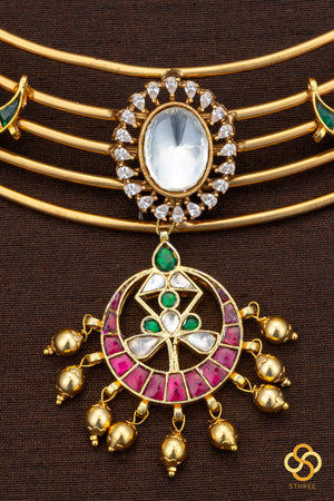 Hasli set - Kundan and chandbali mogappu