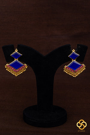 Keralam Padakkam necklace - Sapphire blue