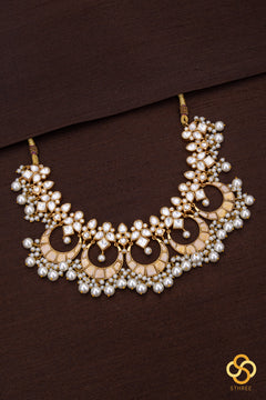Chandbali Pendant with Pearls  - Jadau kundan