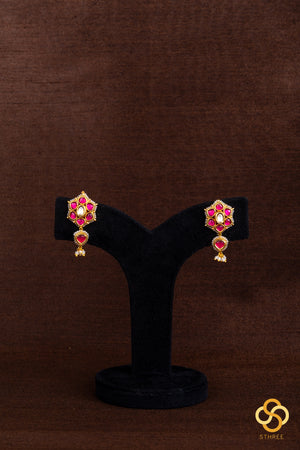 Rajwadi choker with Ruby red kundan
