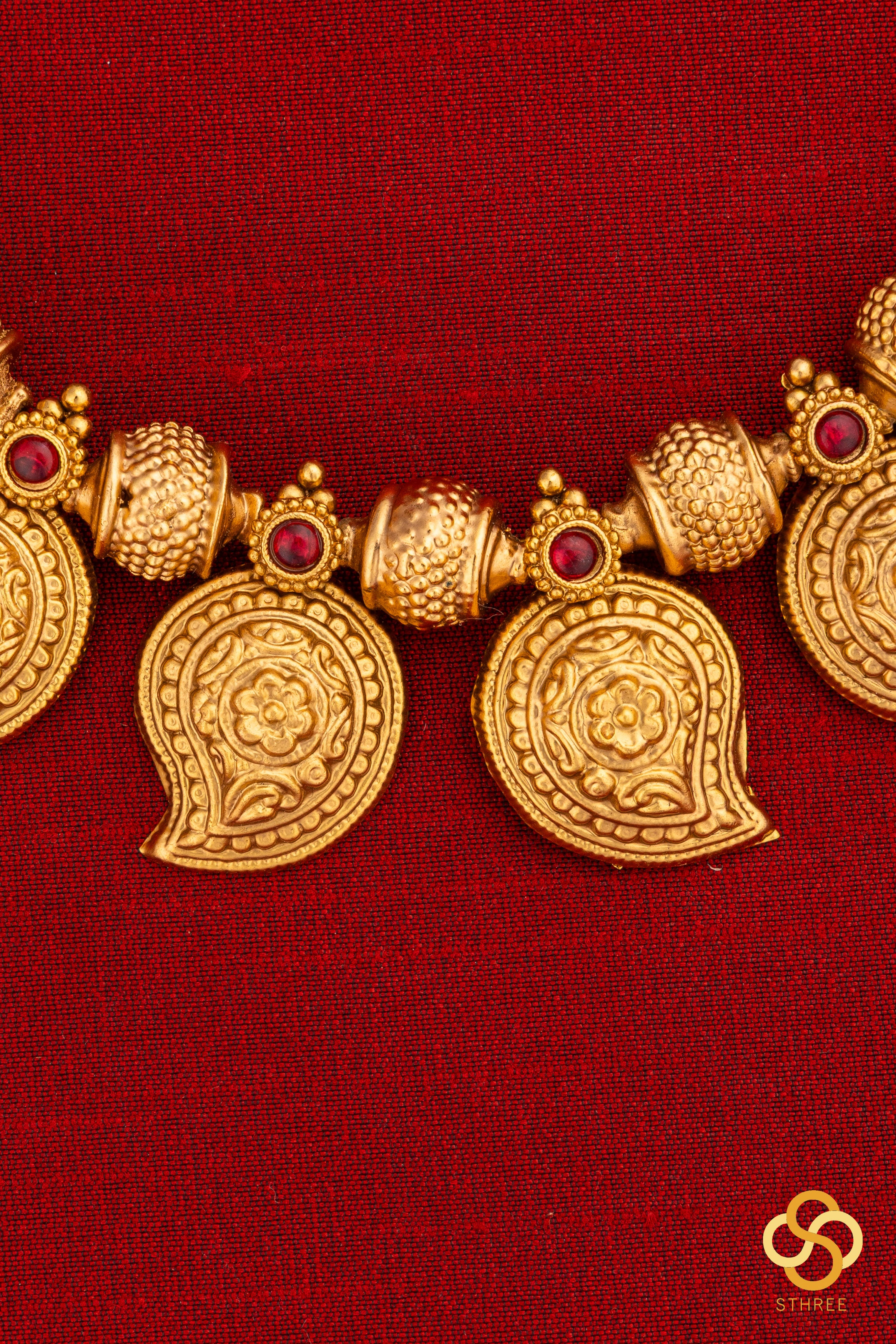 Manga malai - Gold and kemp red set