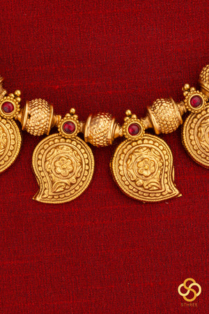 Manga malai - Gold and kemp red set