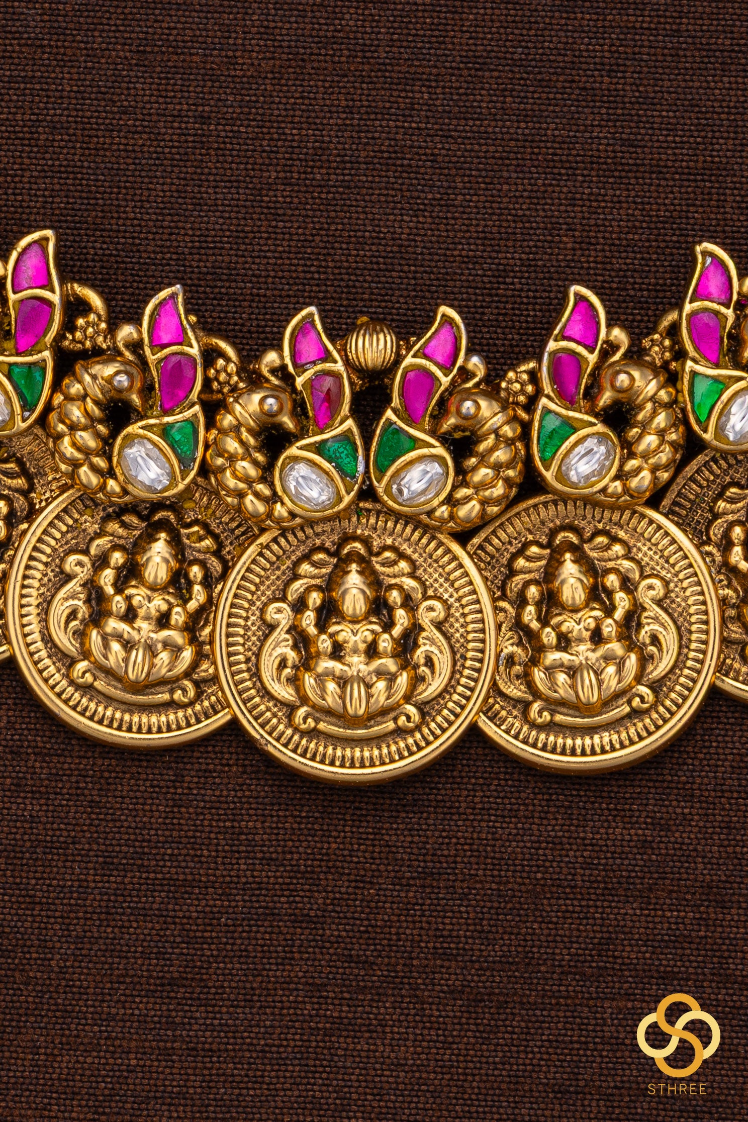 Lakshmi Kasumalai Necklace Set  [Short ]