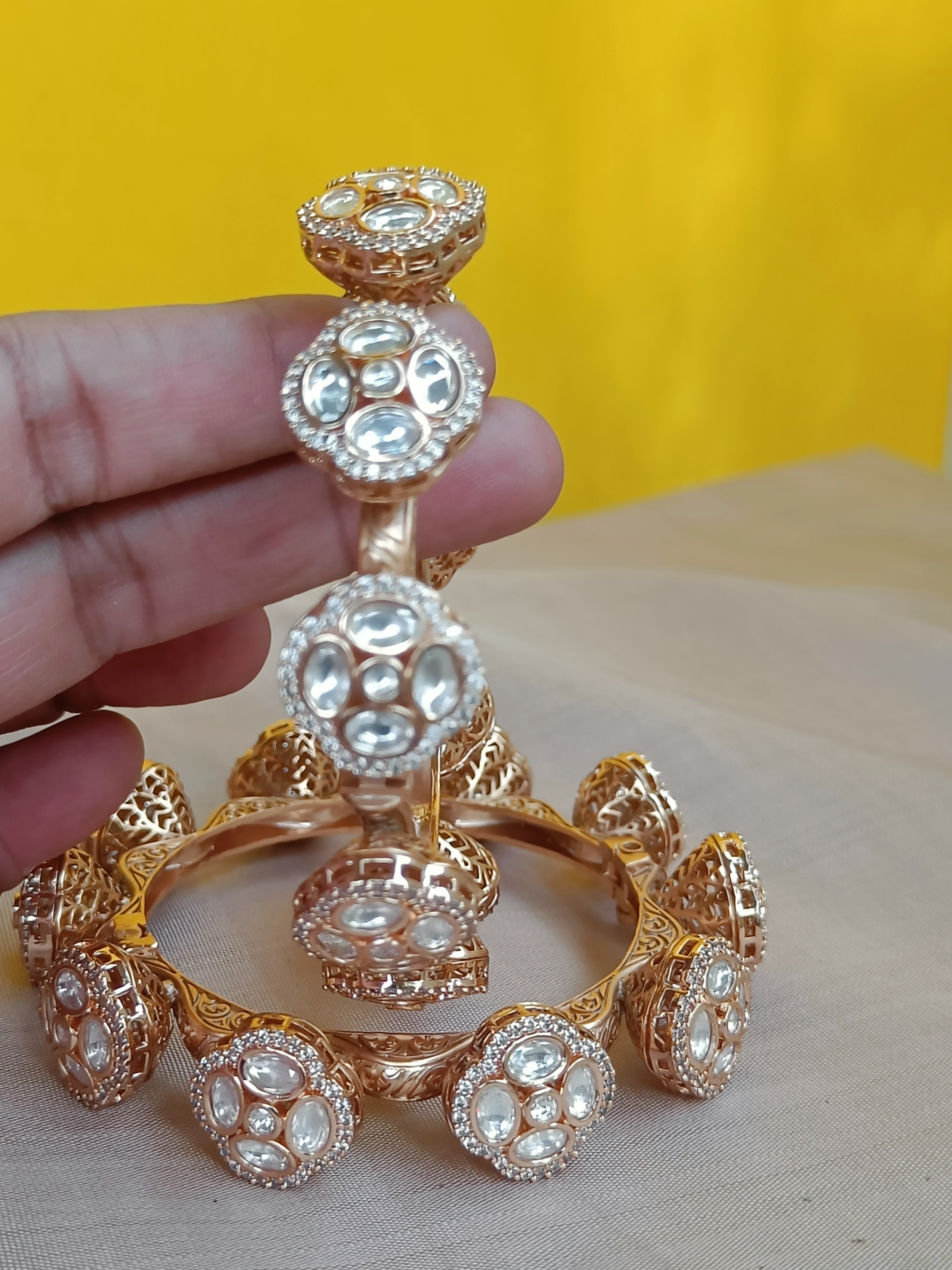Moissanite kada - single piece