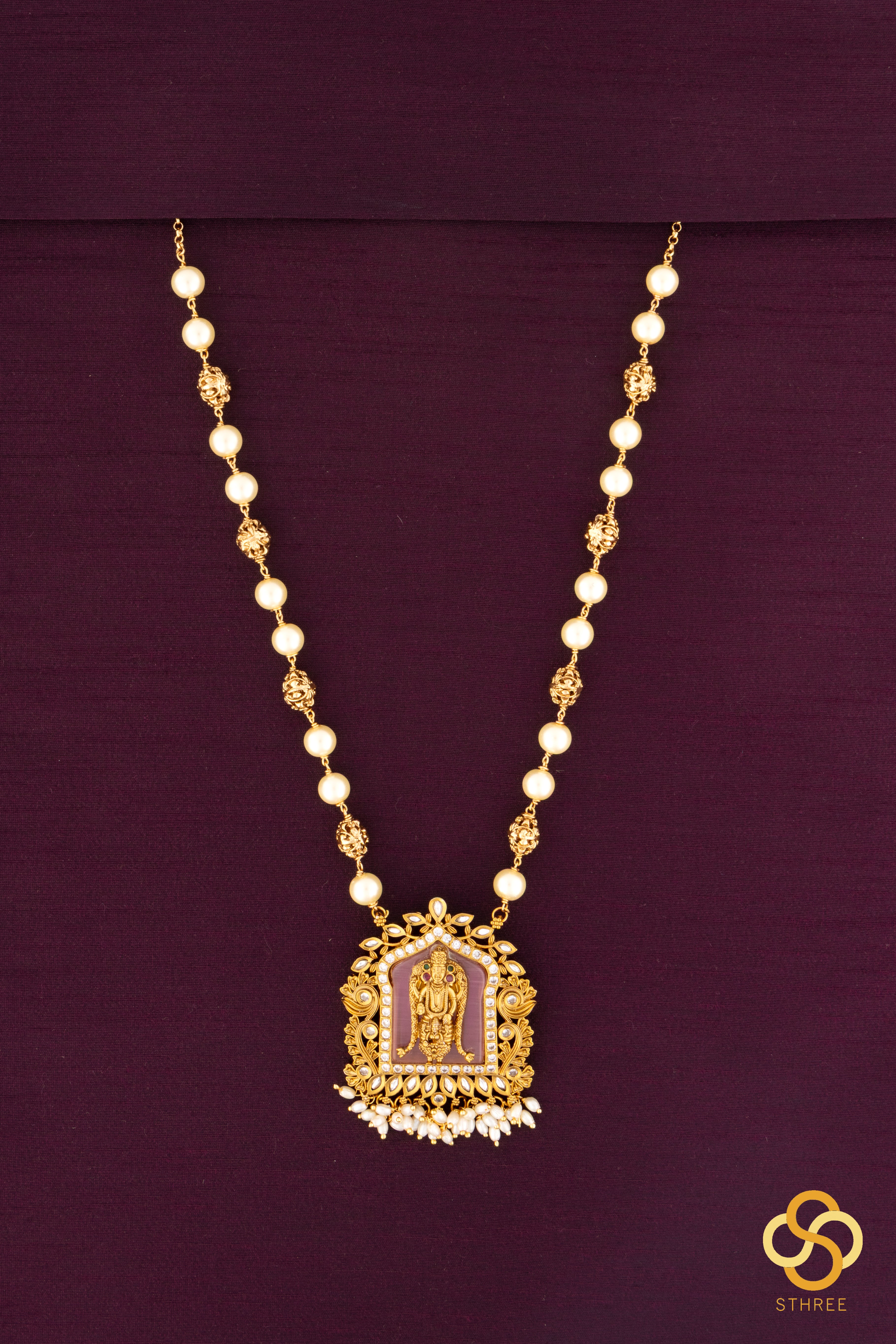 Balaji Pendant Neckpiece - Pink