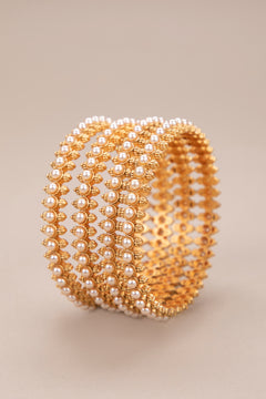Just Pearls - Set of 4 Bangles