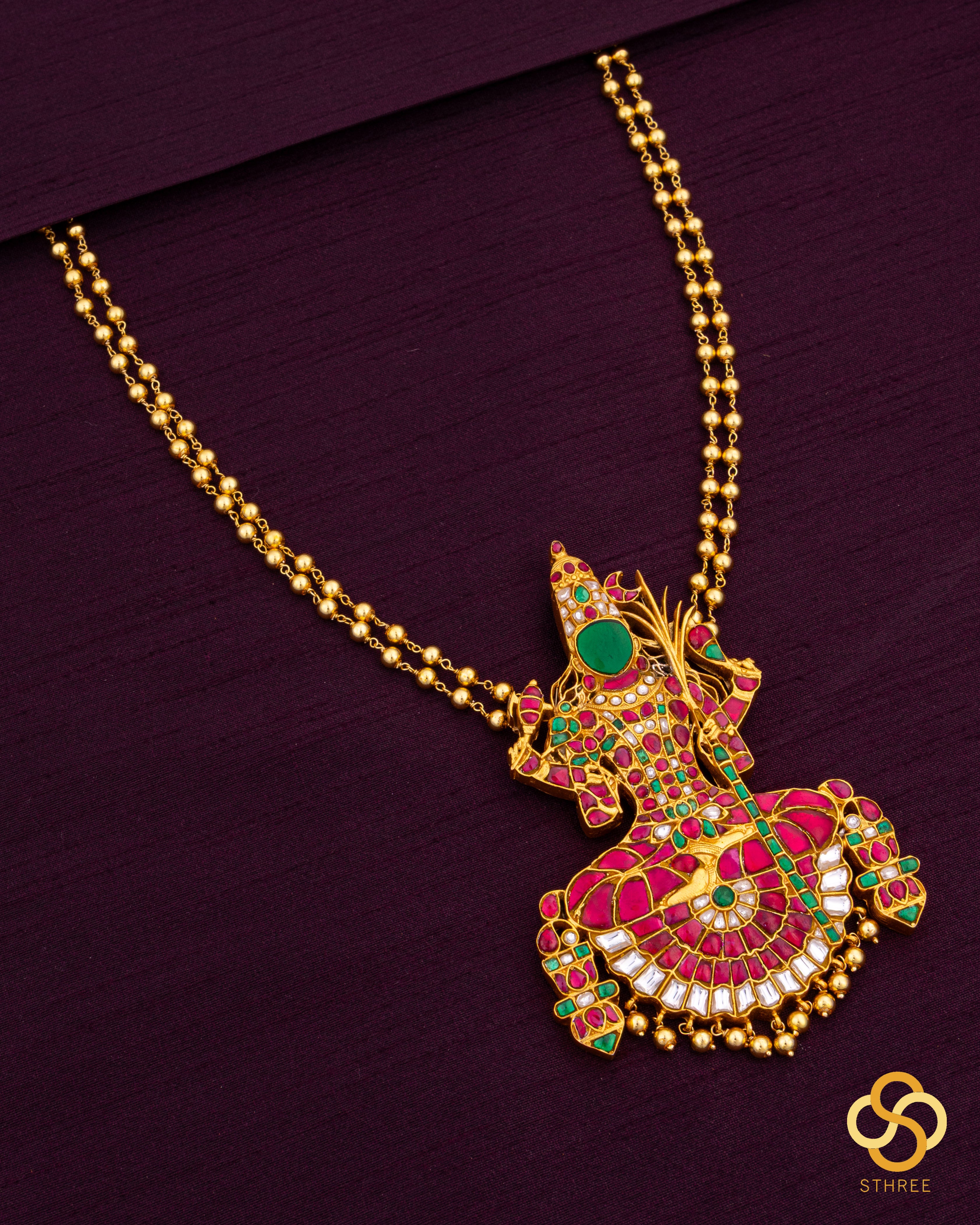 Kamakshi Necklace in Rettai - Vari
