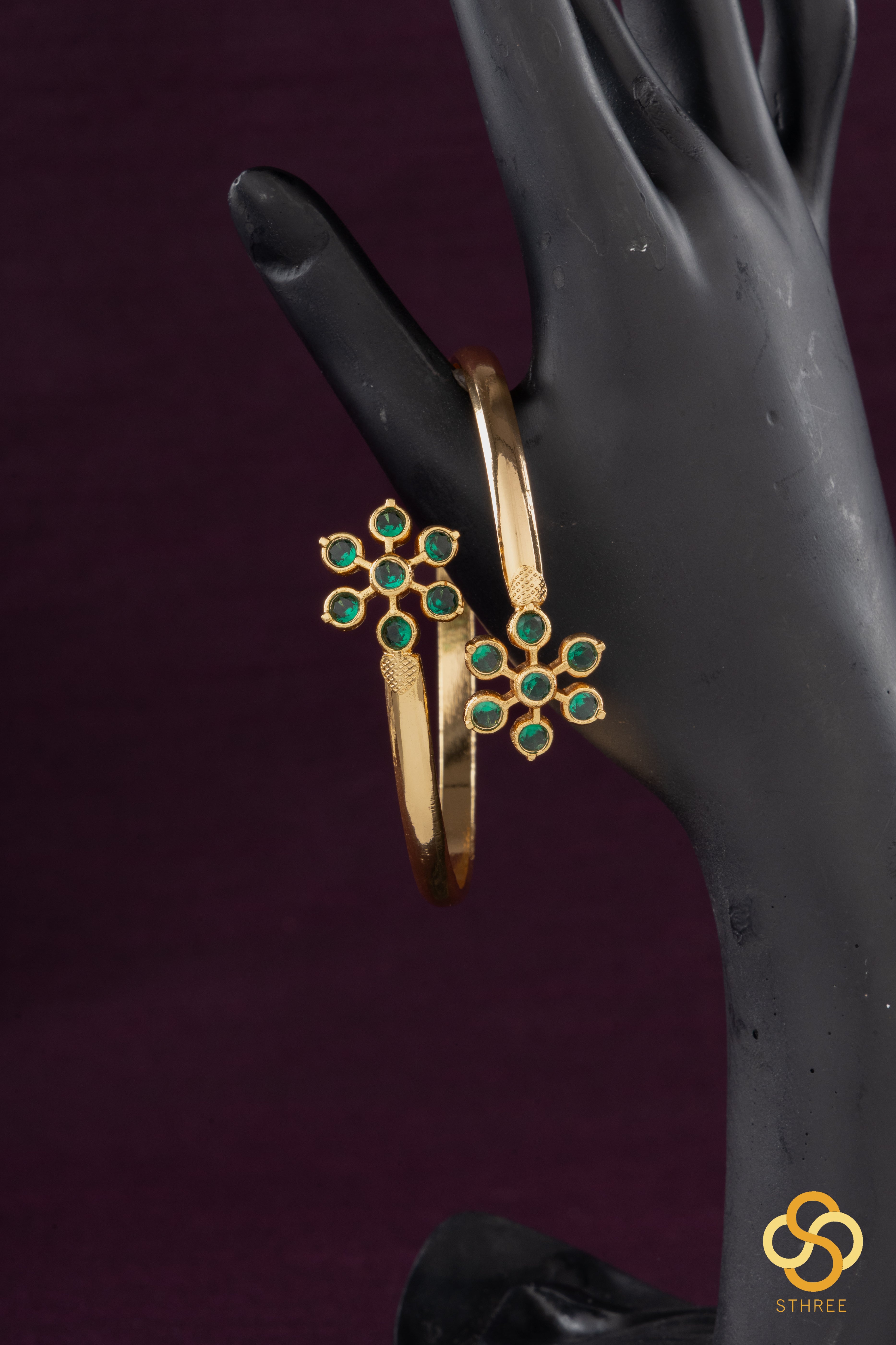 Aympon kada -  Seven stone , Emerald Green