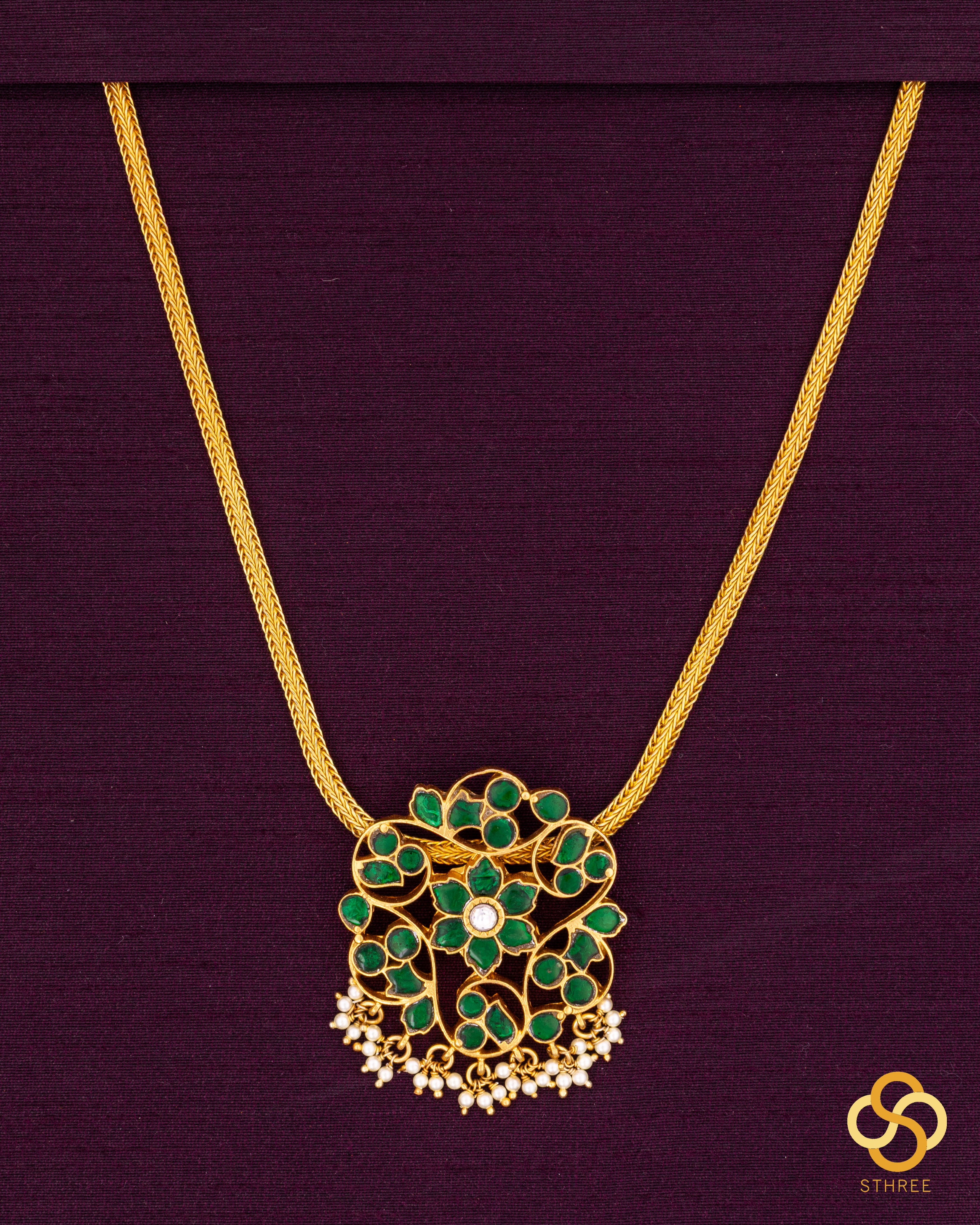 Rakkodi, Parijatha flower design - Emerald Green