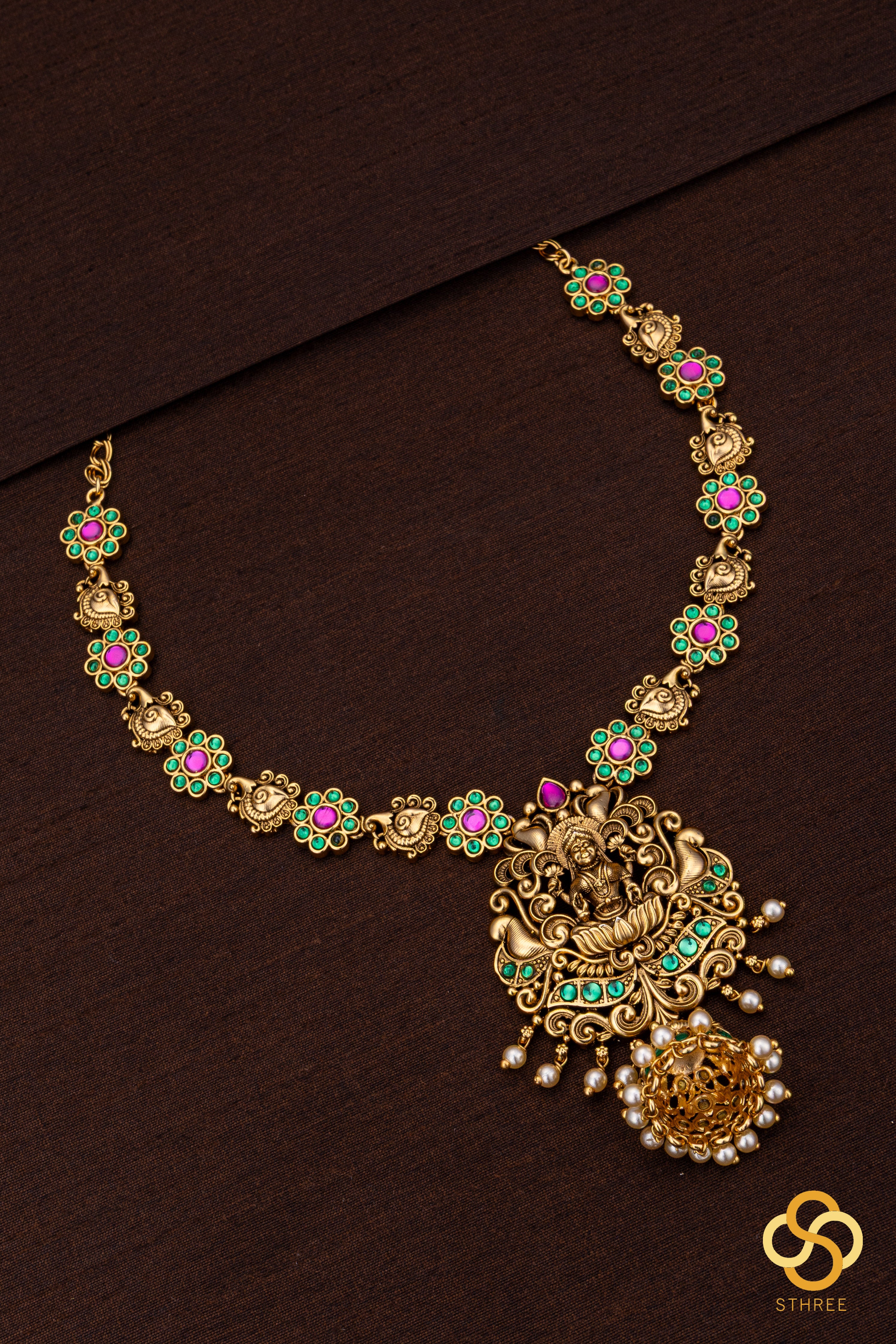 Jhumka Necklace with Pearls