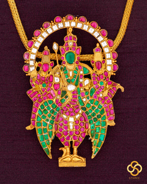 Murugan pendant with silver chain