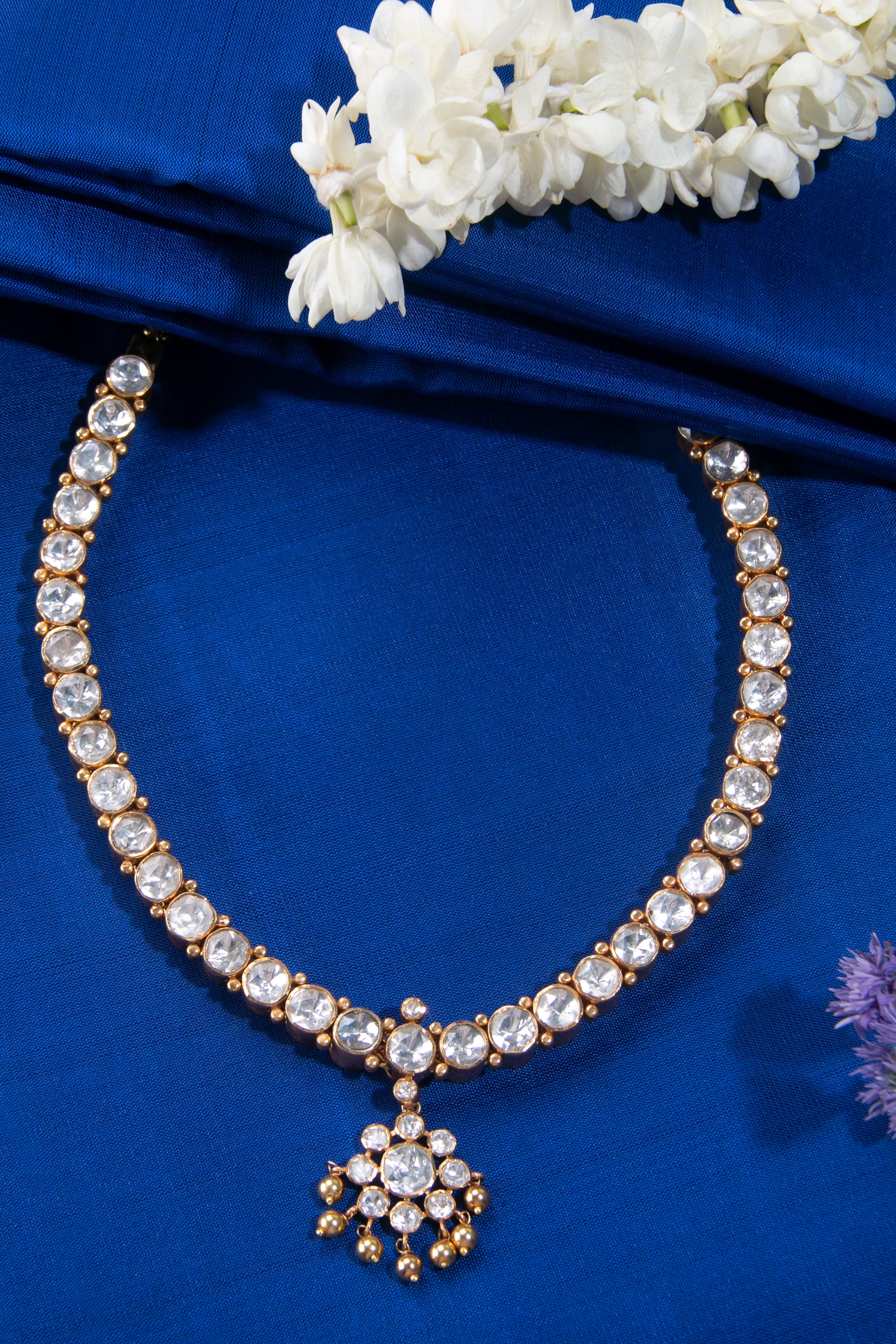 Vairam - Moissonite Addigai - Gold balls hanging