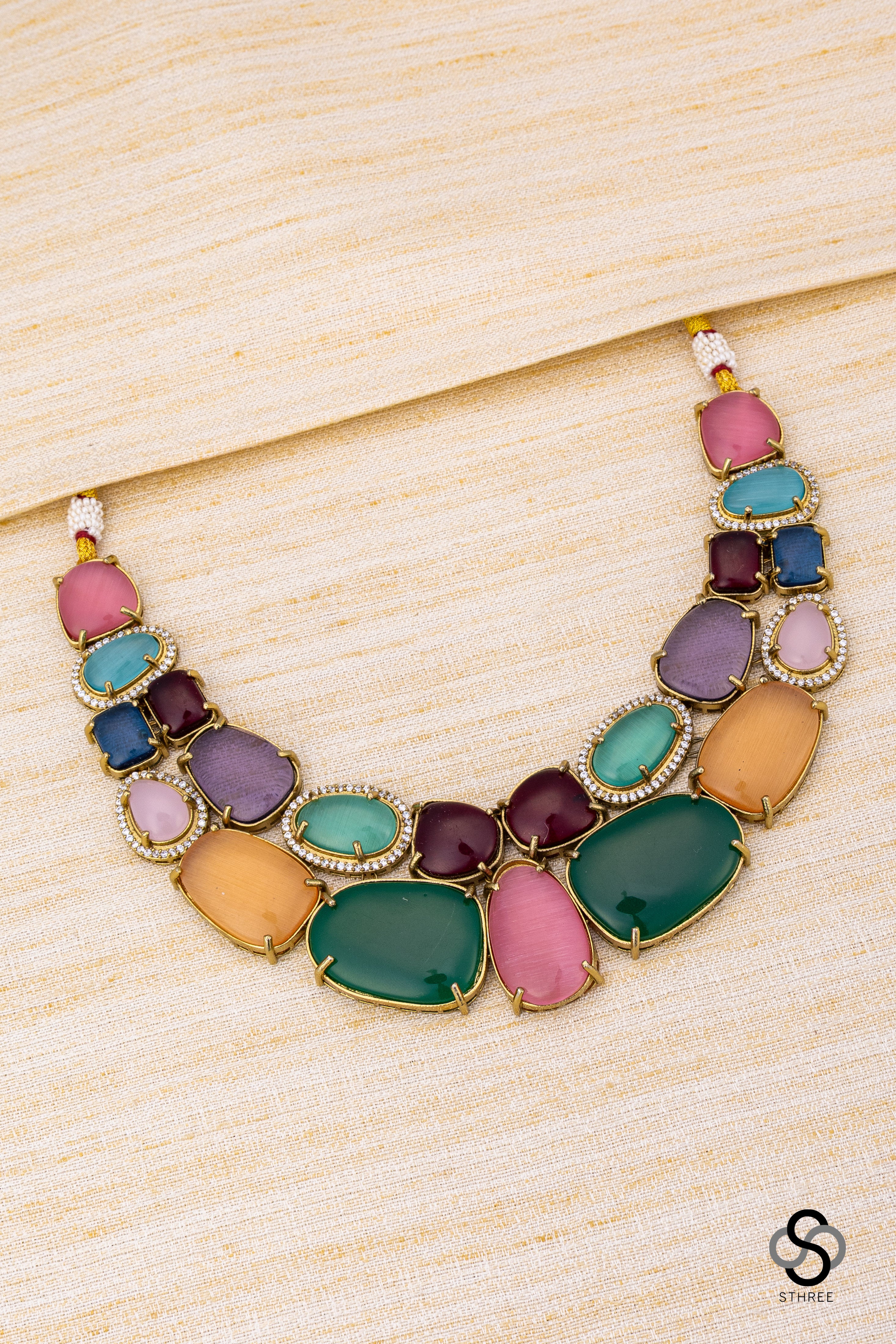 Multi colour stones neckace