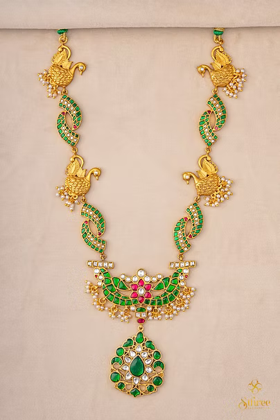 Annapakshi Haram - Emerald green
