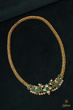 Antique peacock choker - Emerald green