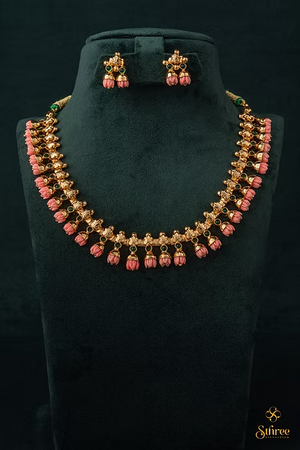 Carved Coral Necklace Set