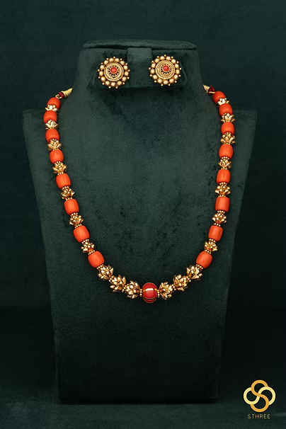 Coral and Gold Ball Set