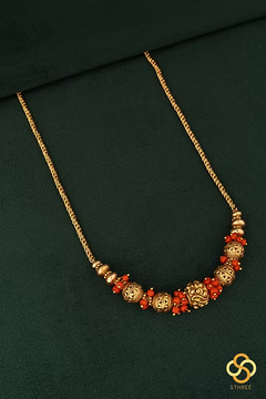 Coral beads with Gold ball