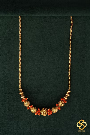 Coral beads with Gold ball
