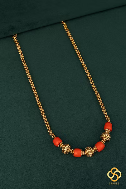 Coral with gundumani - Antique gold finish