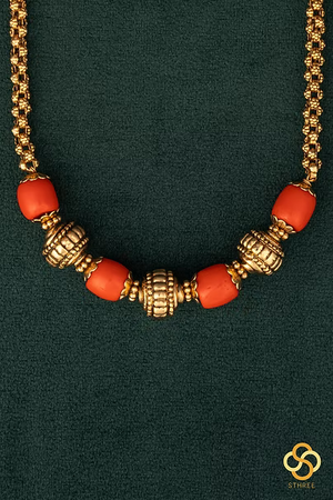 Coral with gundumani - Antique gold finish