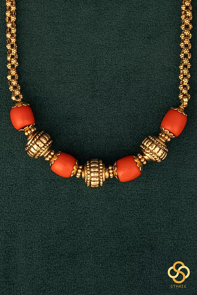 Coral with gundumani - Antique gold finish