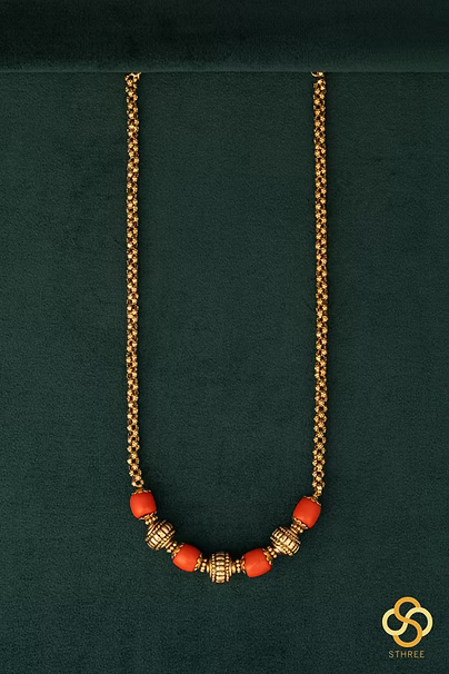 Coral with gundumani - Antique gold finish