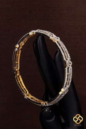 Diamond pattern with Zircons - Set of 2