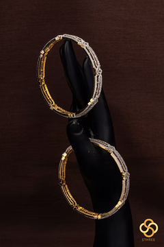 Diamond pattern with Zircons - Set of 2