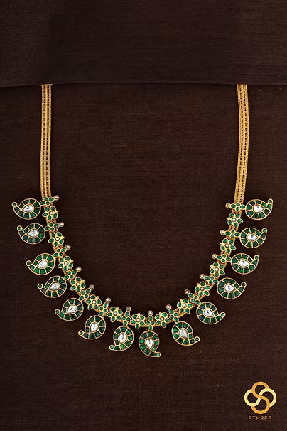 Double side Manga Malai - Emerald green and Sapphire blue