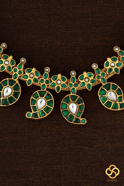 Double side Manga Malai - Emerald green and Sapphire blue