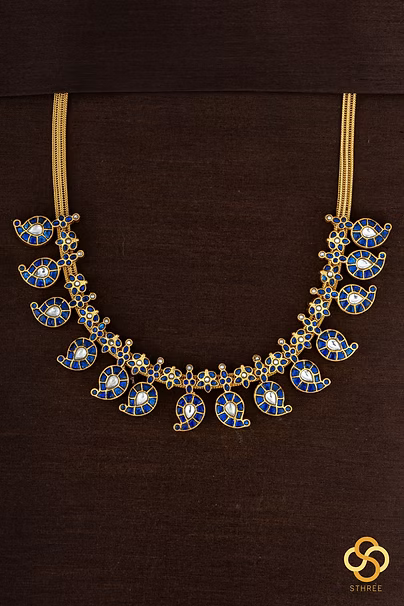 Double side Manga Malai - Emerald green and Sapphire blue