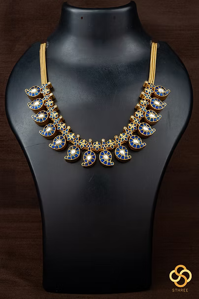 Double side Manga Malai - Emerald green and Sapphire blue