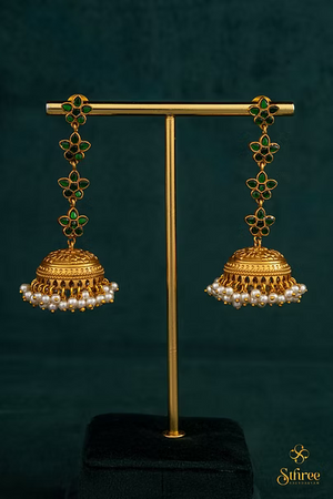 Emerald Green Jhumkas