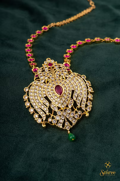Gandaberunda Neckpiece - Ruby red