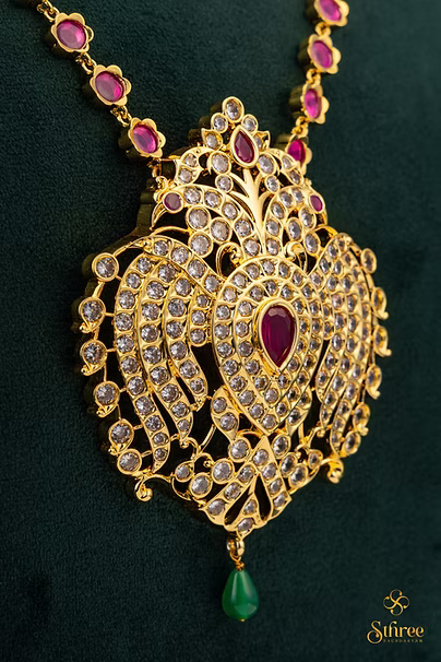 Gandaberunda Neckpiece - Ruby red