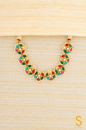 Jadau Kundan Choker - Multi Colour