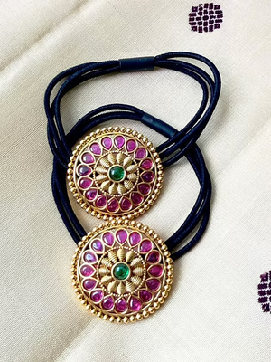 Jadau Kundan Hairband - Kemp - Set of 2