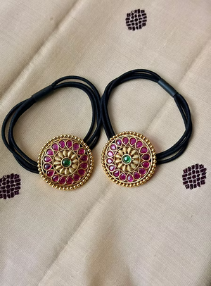Jadau Kundan Hairband - Kemp - Set of 2
