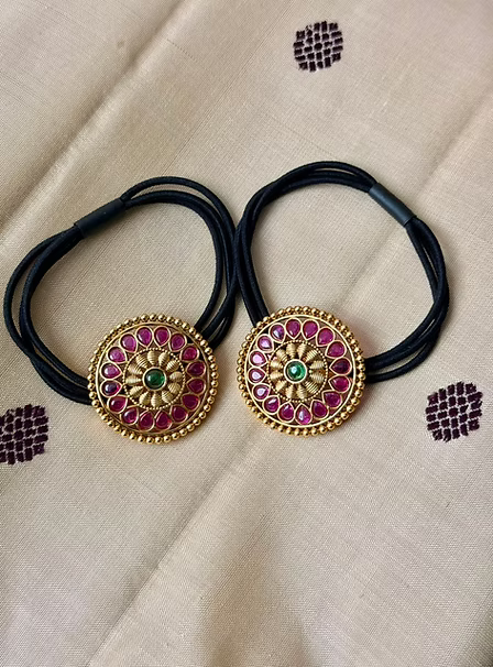 Jadau Kundan Hairband - Kemp - Set of 2