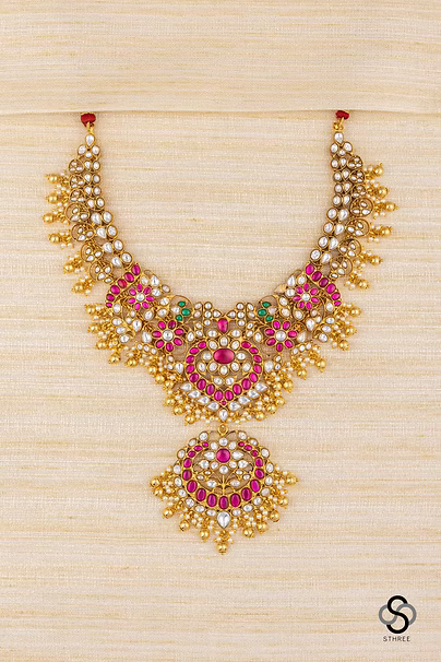 Kemp Haram with Pearls and Gold balls hanging