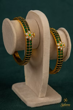 Kundan Kada with Mogappu - Emerald Green [W]