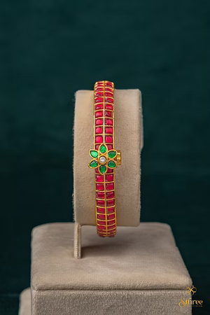 Kundan Kada with Mogappu - Ruby Red
