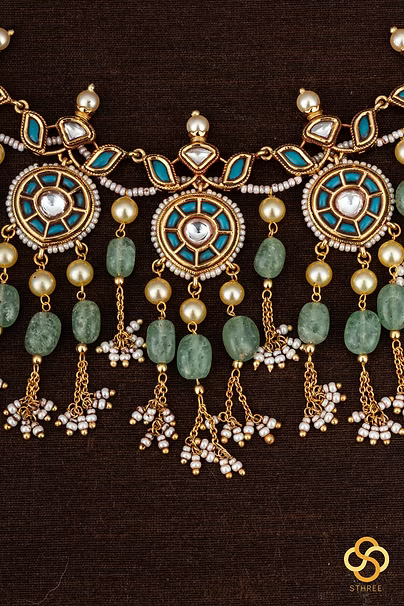 Kundan Stone Choker with Pearls set