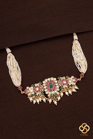Kundan choker set - Pearls hangings